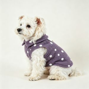 Polka Dot Hooded Dog Jacket Winter Warm Pet Coat for Small Dogs